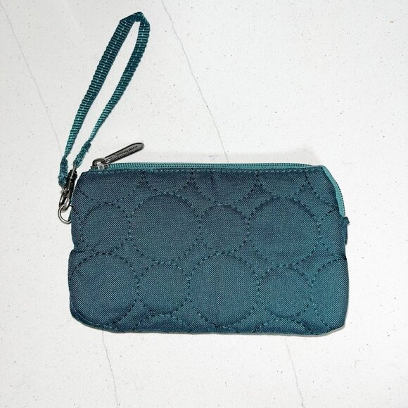 NWT Thirty -One Vary You Wristlet Jade Quilted Dots - Picture 1 of 6